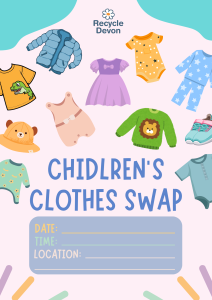 Image to be used as advertisement for a clothes swap event.