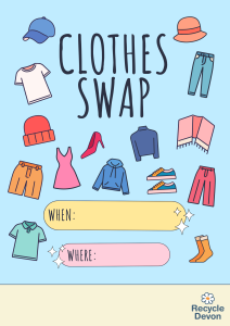 Image to be used as advertisement for a clothes swap event.