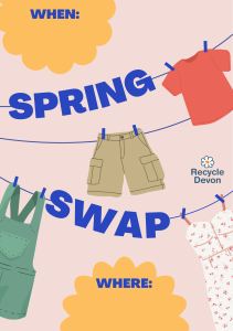 Image to be used as advertisement for a clothes swap event.