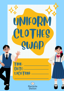 Image to be used as advertisement for a clothes swap event.